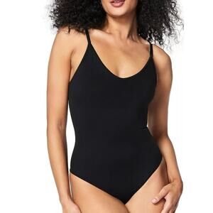 Spanx XL Sculpt Seamless Power Thong Bodysuit Black Shapewear NEW 10458R